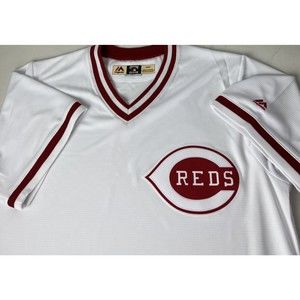 Majestic Cincinnati Reds Jersey Cooperstown Collection COOLBASE Patch Logo Sz M